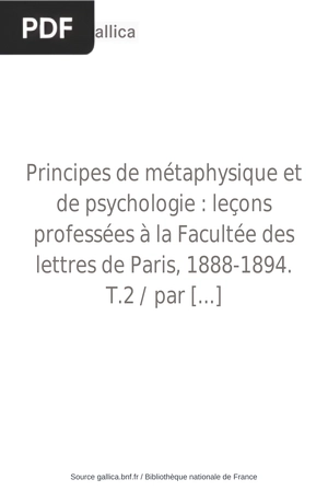 Principes de métaphysique et de psychologie