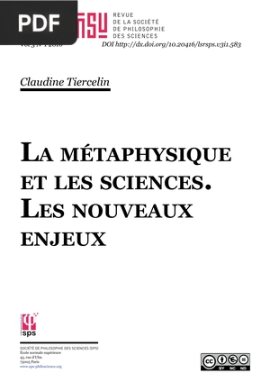 La métaphysique et Les sciences
