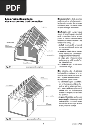 La charpente, les principales pièces des charpentes traditionnelles
