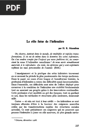 Le role futur de l'infirmiere