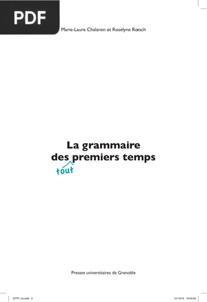 La grammaire des premiers temps