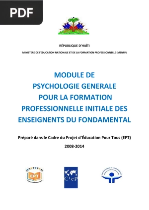 Module de psychologie générale pour la formation professionnelle initiale des enseignents du fondamental