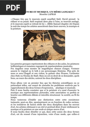 Peinture et musique. Même langue ?