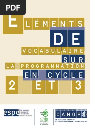 Éléments de vocabulaire sur la programmation en cycle 2 et 3