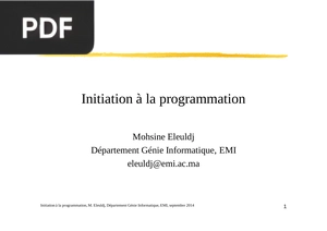 Initiation à la programmation