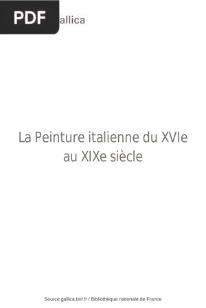 La Peinture italienne du XVIe au XIXe siècle