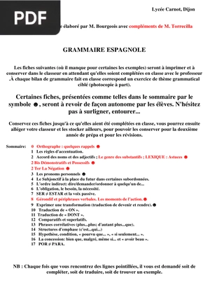 Grammaire espagnole