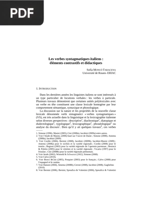 Les verbes syntagmatiques italiens, éléments contrastifs et didactiques
