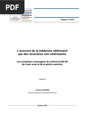 L’exercice de la médecine vétérinaire par des structures non vétérinaires