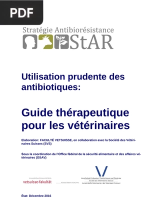 Utilisation prudente des antibiotiques. Guide thérapeutique pour les vétérinaires