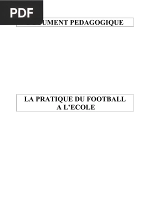 La pratique du football a l’ecole