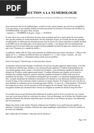 Introduction a la numerologie