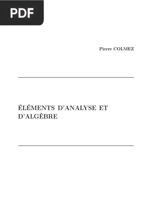 Éléments d’analyse et d’algèbre