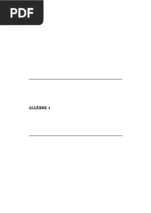 Algèbre 1