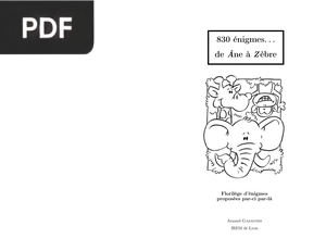 830 énigmes. . .de Âne à Zèbre