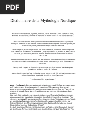 Dictionnaire de la Mythologie Nordique