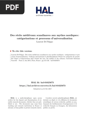 Des récits médiévaux scandinaves aux mythes nordiques, catégorisations et processus d’universalisation