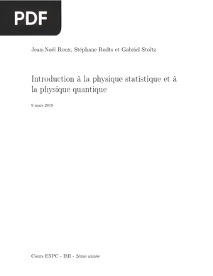 Introduction à la physique statistique et à la physique quantique