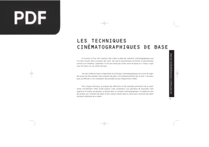 Les techniques cinématographiques de base