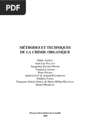 Méthodes et techniques de la chimie organique