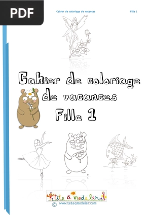 Cahier de coloriage de vacances. Fille 1