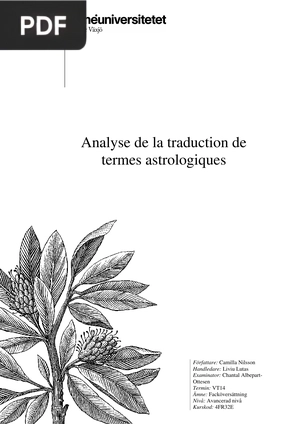 Analyse de la traduction de termes astrologiques