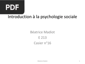 Introduction à la psychologie sociale