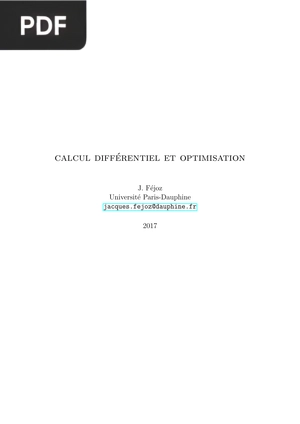 Calcul Differentiel et Optimisation