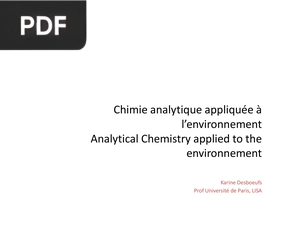Chimie analytique appliquée à l’environnement