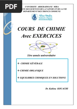 Cours De Chimie Avec Exercices