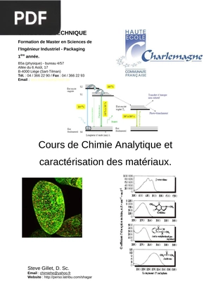 Cours de Chimie Analytique et caractérisation des matériaux