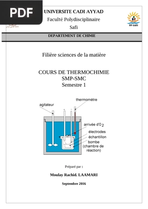 Cours de Thermochimie