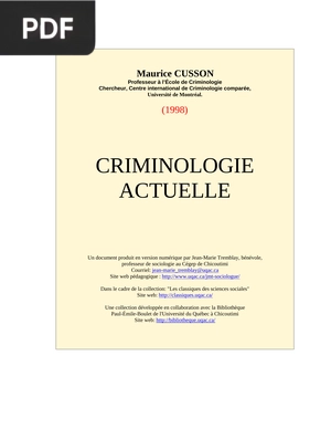 Criminologie Actuelle