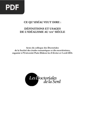 Définitions Et Usages De L’Idéalisme Au Xixe Siècle