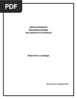 Développement Organisationnel - Une Démarche Systémique