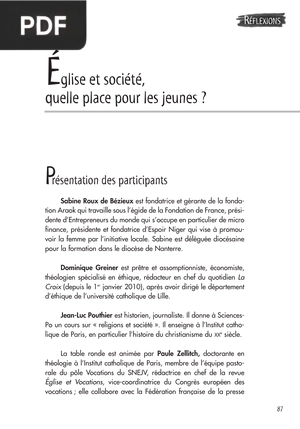 Église et société, quelle place pour les jeunes ?