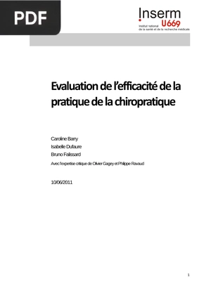 Evaluation de l’efficacité de la pratique de la chiropratique