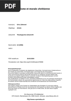 Existentialisme et morale chrétienne