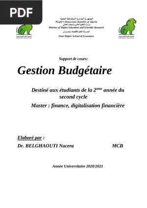 Gestion Budgétaire