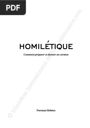 HOMILÉTIQUE - Comment préparer et donner un sermon