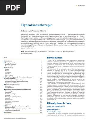 Hydrokinésithérapie