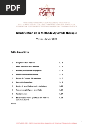Identification de la Méthode Ayurveda thérapie
