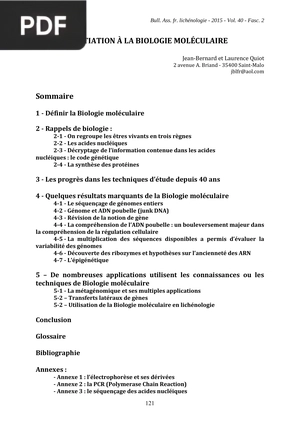 Introduction À La Biologie Moléculaire