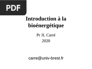 Introduction à la Bioénergétique