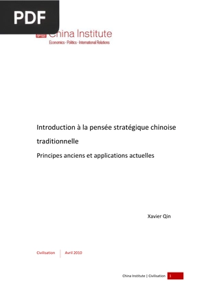 Introduction à la pensée stratégique chinoise traditionnelle