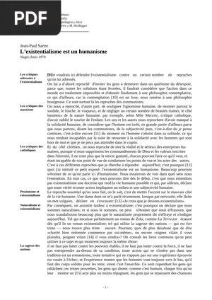 L’existentialisme est un humanisme