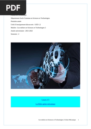 La filière génie mécanique