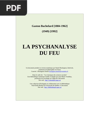 La Psychanalyse du Feu