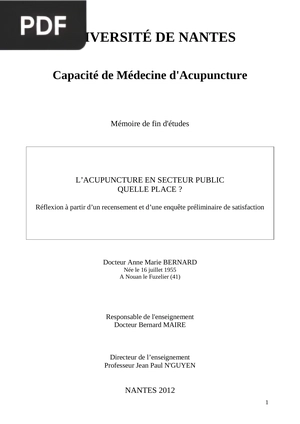 L’acupuncture en secteur public
