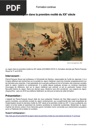 Le Japon dans la première moitié du XXe Siècle